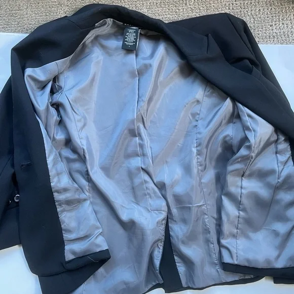 Metaphor Womens Size 6 Suit Jacket Blazer One Button Closure BLACK - Picture 9 of 9